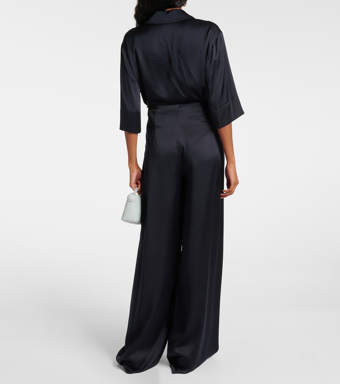 Pantalon ample Dresden en satin de soie | Loro Piana