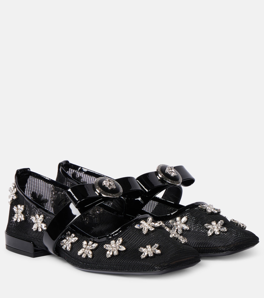  Gianni Ribbon embellished ballet flats | Versace