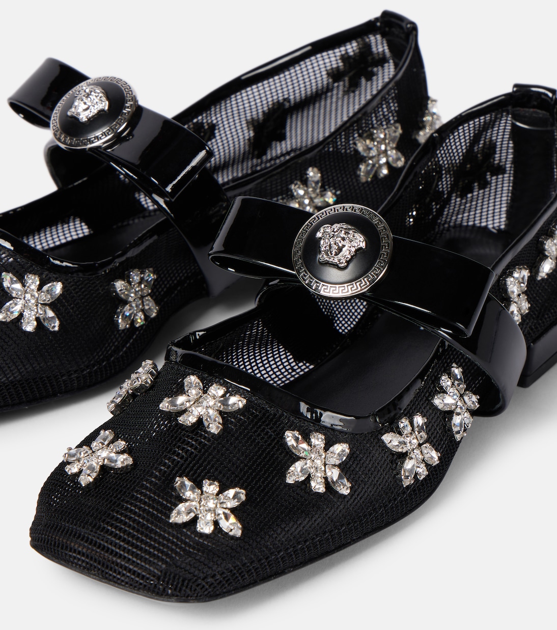  Gianni Ribbon embellished ballet flats | Versace
