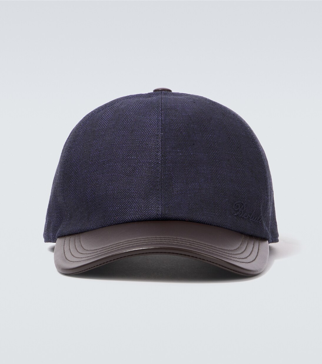 Leather-trimmed linen baseball cap | Berluti