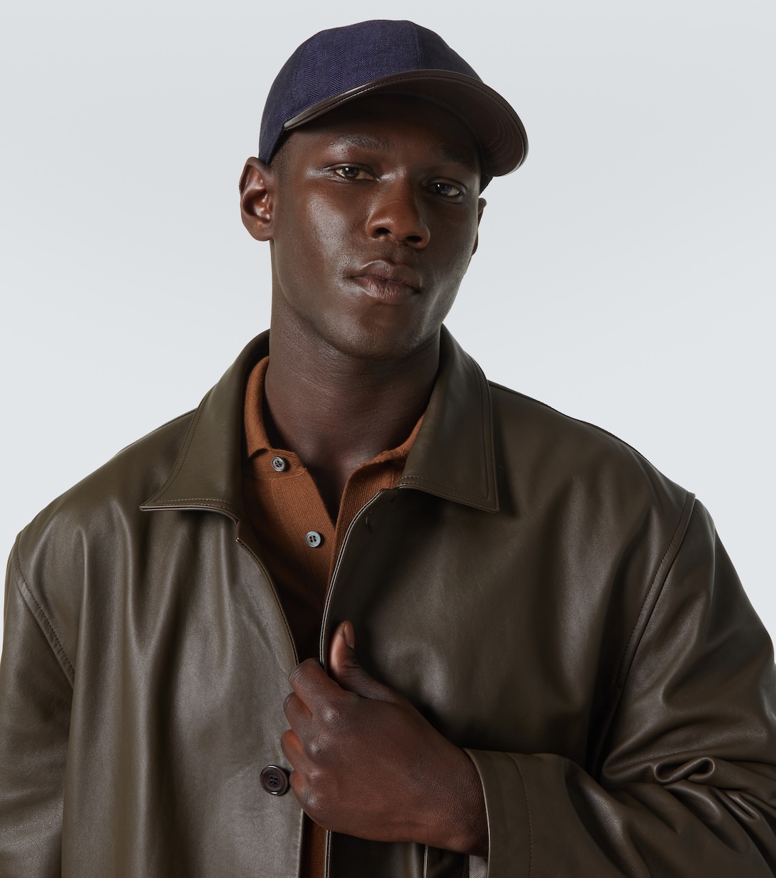 Leather-trimmed linen baseball cap | Berluti