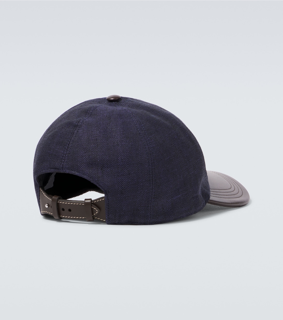 Leather-trimmed linen baseball cap | Berluti