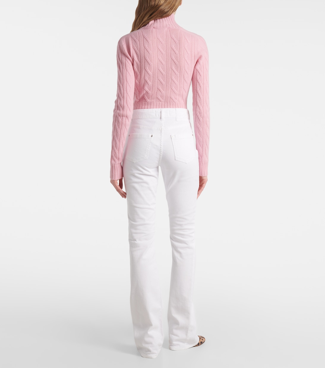 Jeans bootcut de tiro alto con cadena | Blumarine