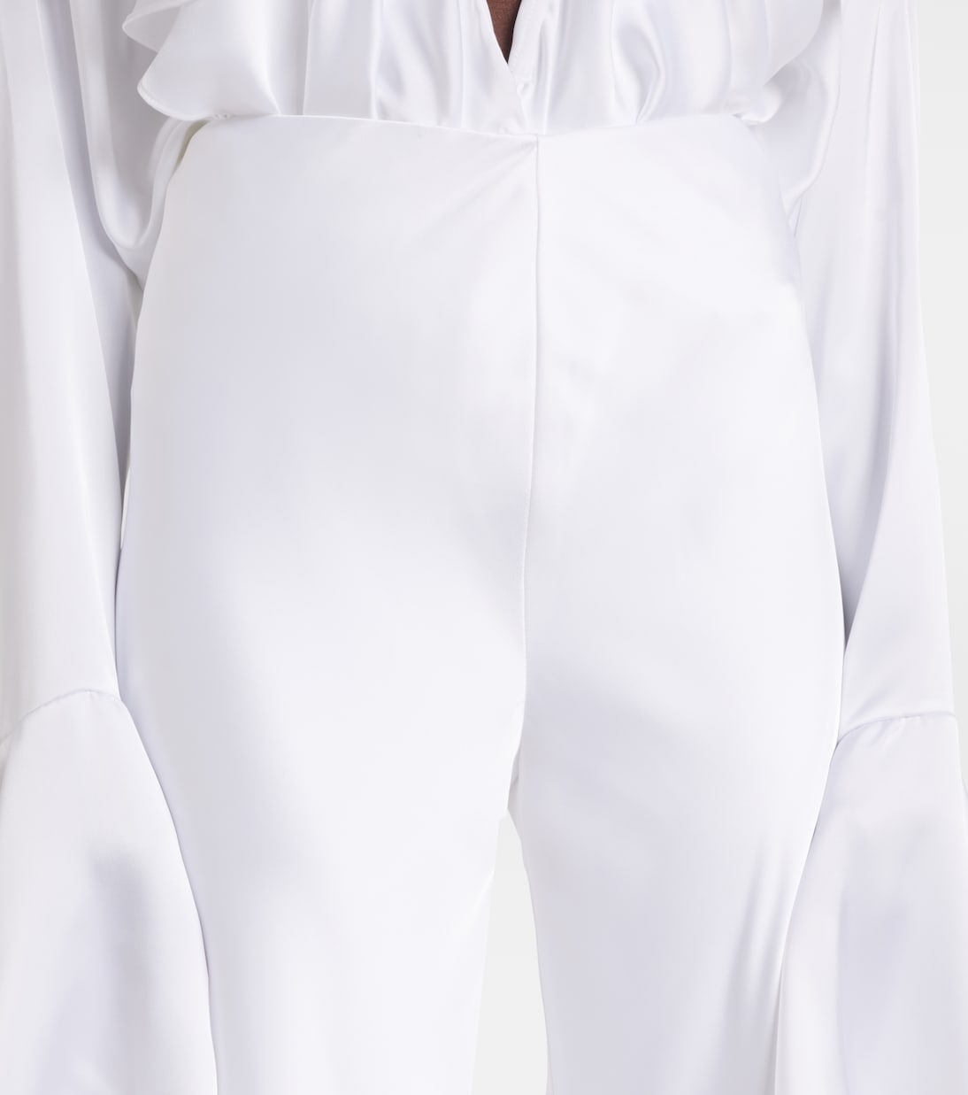 Pantalon droit à taille haute en satin | Norma Kamali