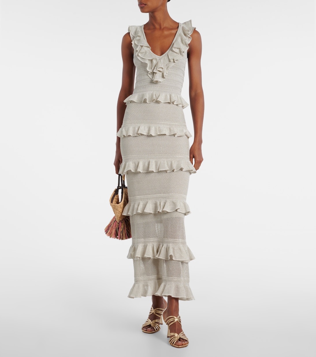 Abito lungo Crush Frilled in maglia | Zimmermann