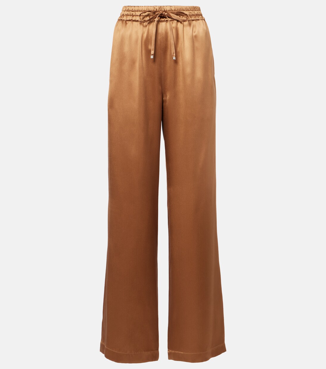 Pantalones anchos de satén de seda | Dolce&Gabbana