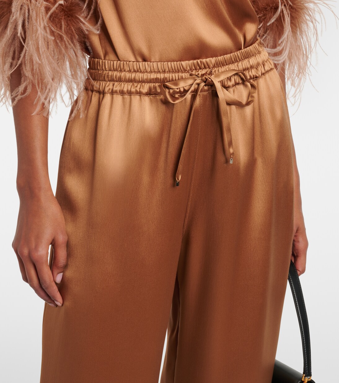 Pantalones anchos de satén de seda | Dolce&Gabbana