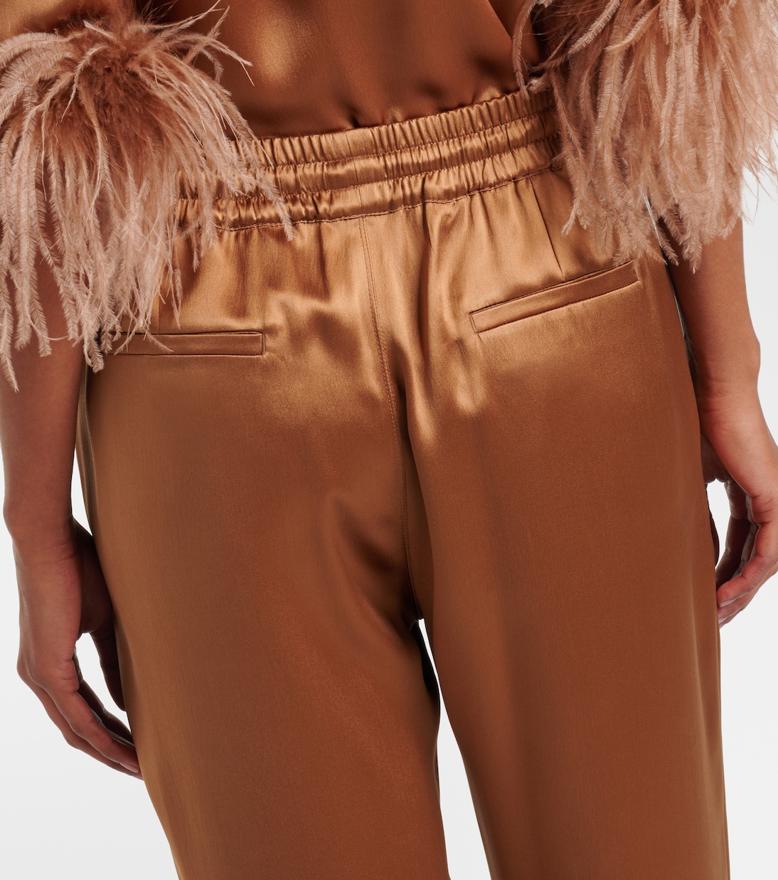 Pantalones anchos de satén de seda | Dolce&Gabbana