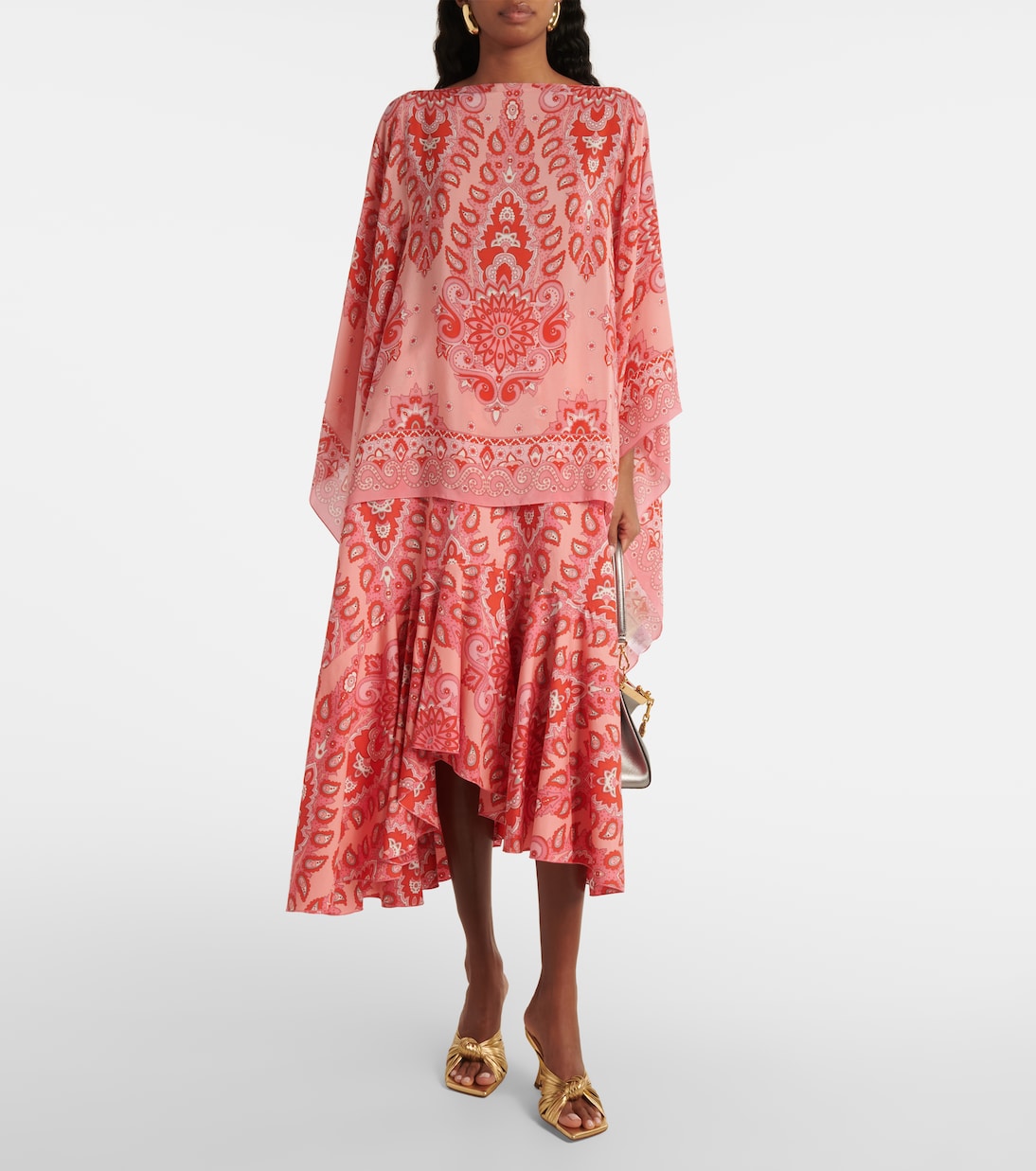 Poncho de seda estampado | Etro