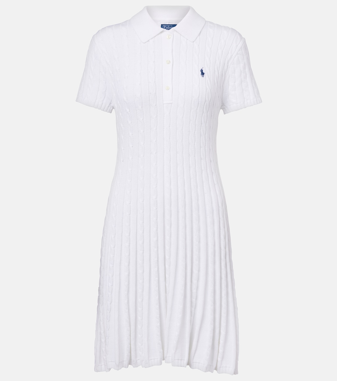 Cable-knit cotton-blend polo dress | Polo Ralph Lauren