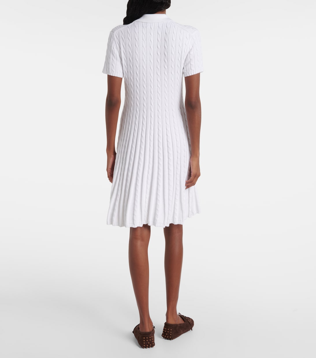 Cable-knit cotton-blend polo dress | Polo Ralph Lauren