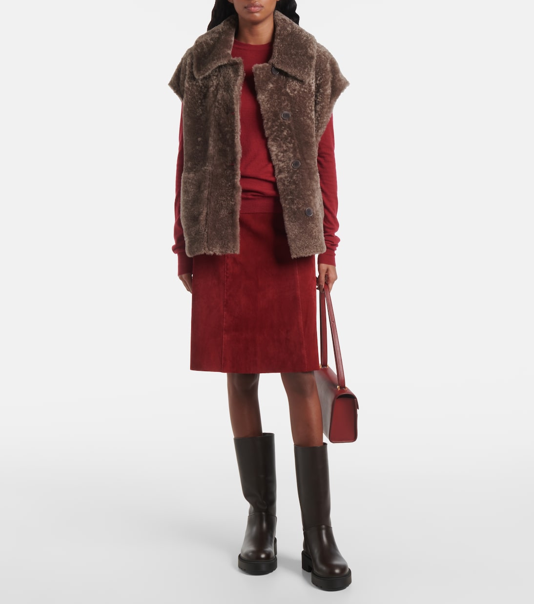 Midirock aus Veloursleder | Joseph