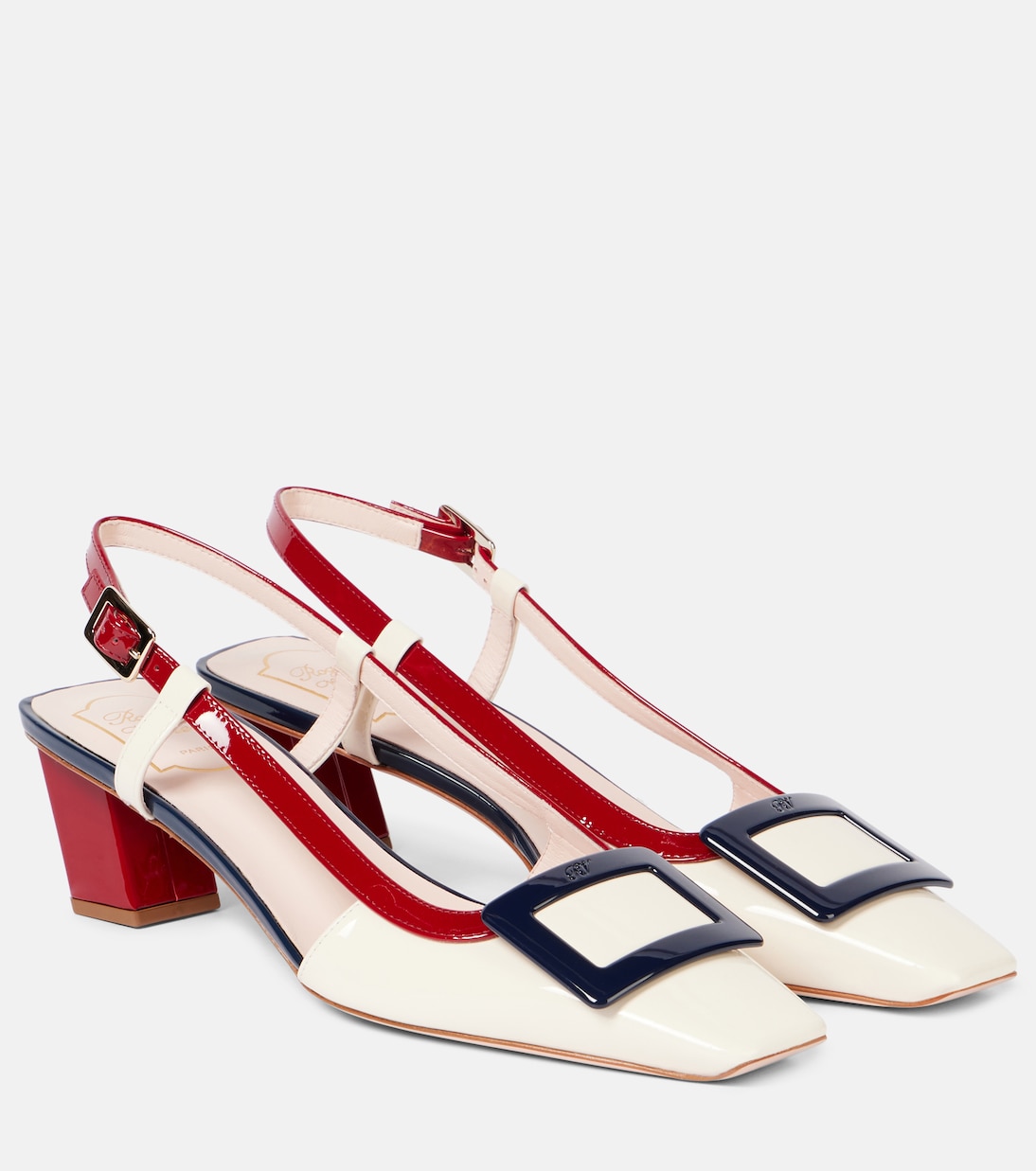 Belle Vivier 45 patent leather slingback pumps | Roger Vivier