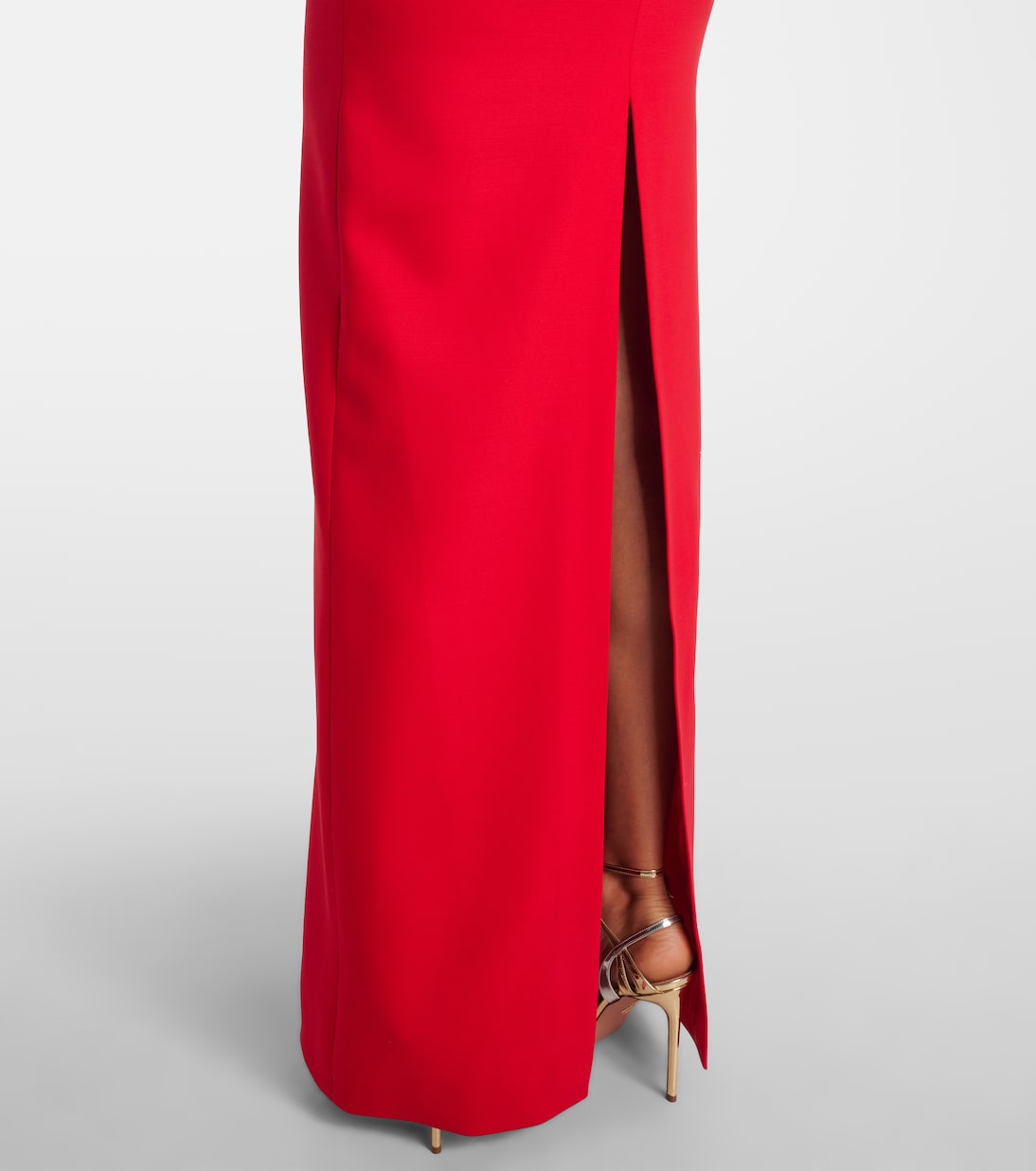 Robe longue en laine mélangée et velours | David Koma