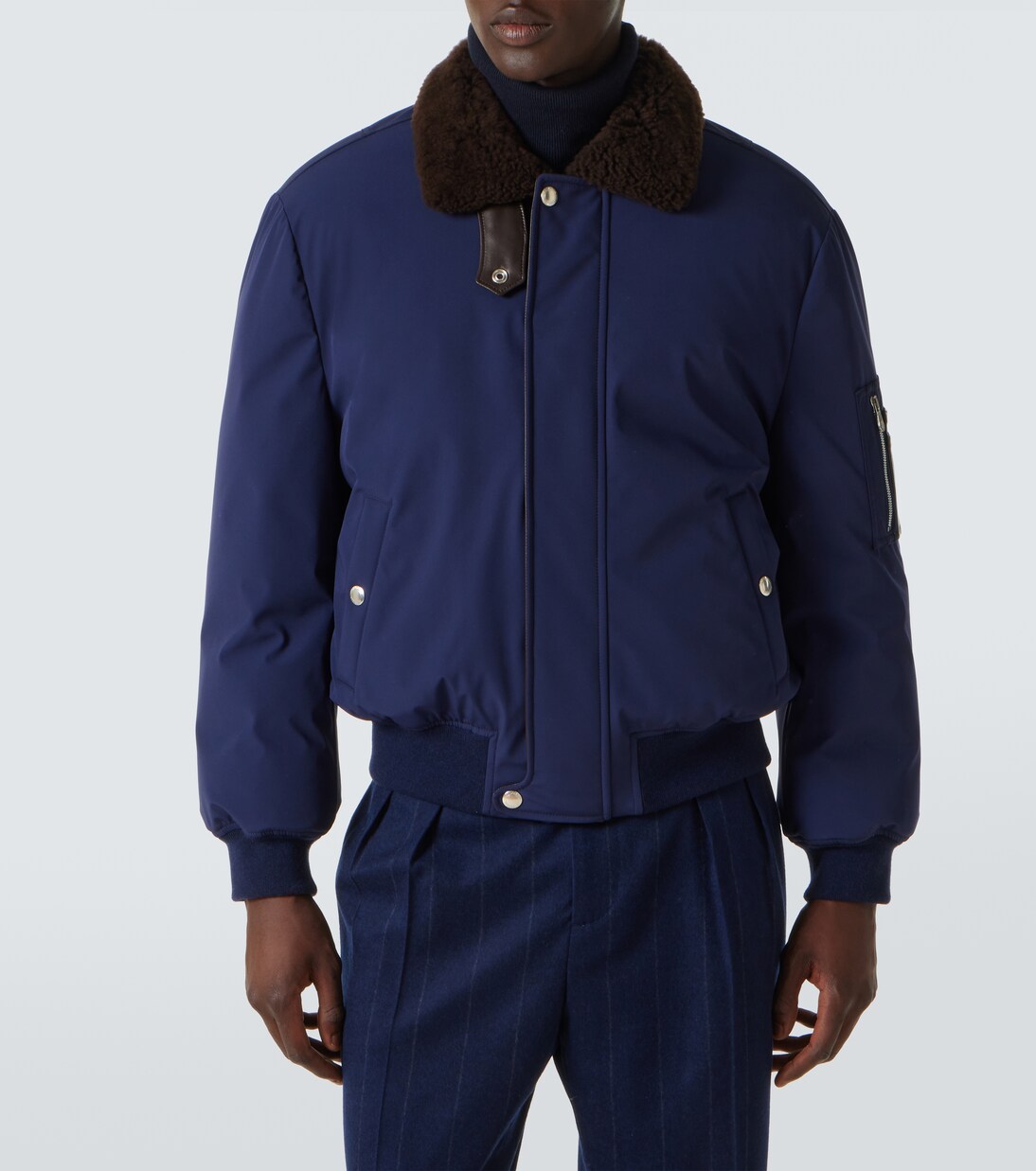 Shearling-trimmed bomber jacket | Brunello Cucinelli