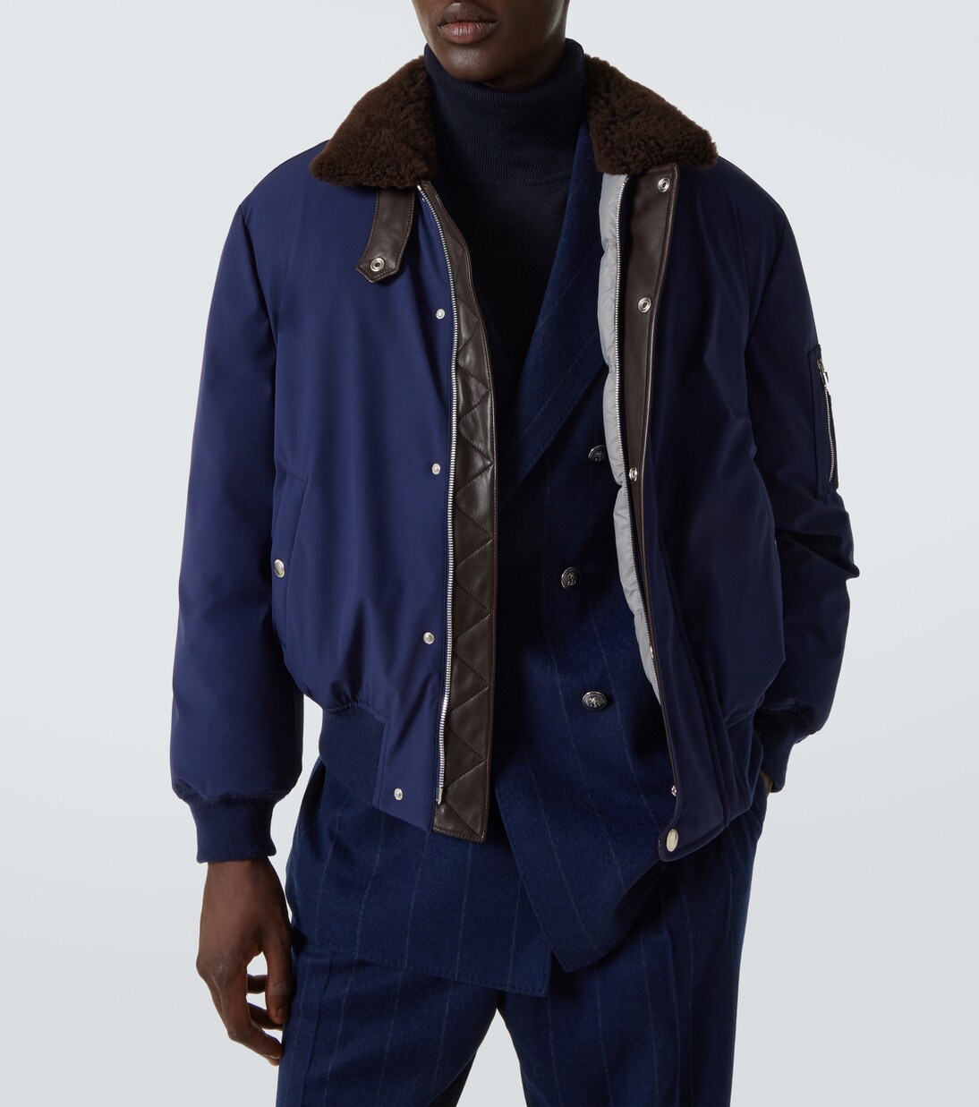 Shearling-trimmed bomber jacket | Brunello Cucinelli