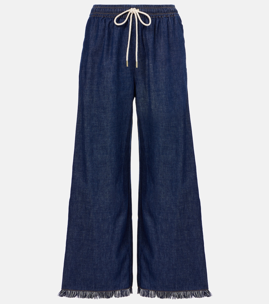 Rhiannon fringed denim wide-leg jeans | Zimmermann