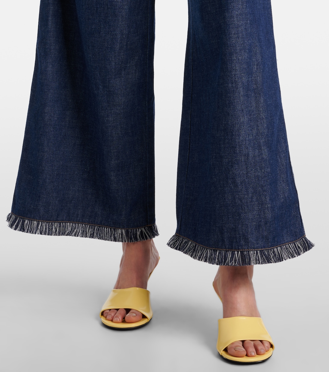 Rhiannon fringed denim wide-leg jeans | Zimmermann