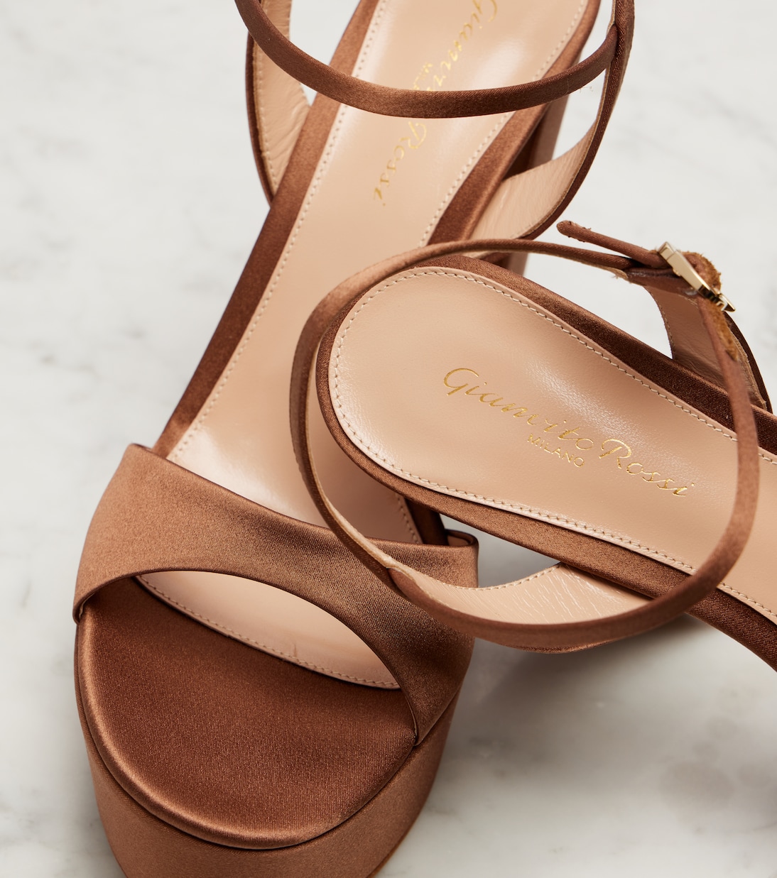 Satin crêpe platform sandals | Gianvito Rossi