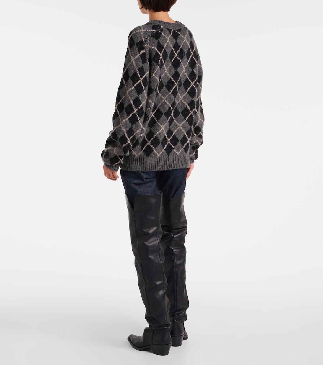 Pull Pratt en cachemire à motif argyle | Khaite