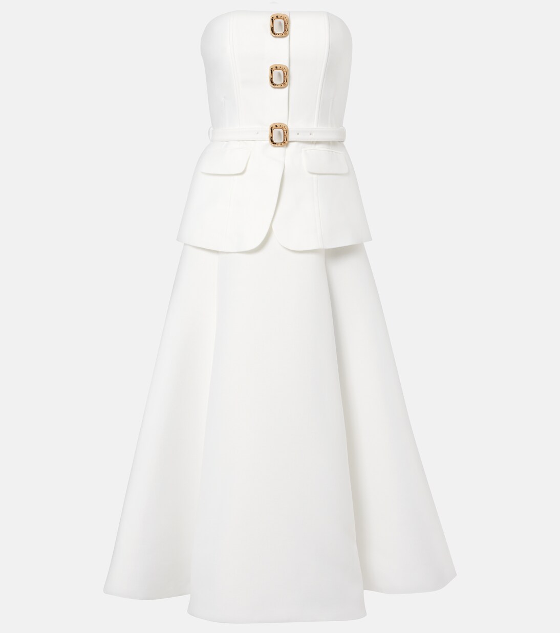 Robe midi de mariée en taffetas | Self-Portrait