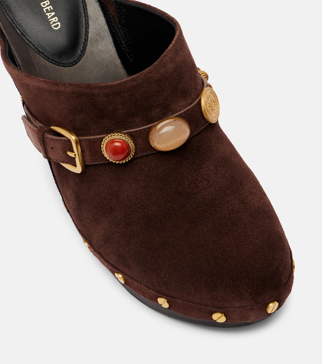 Giana embellished suede platform mules | Veronica Beard