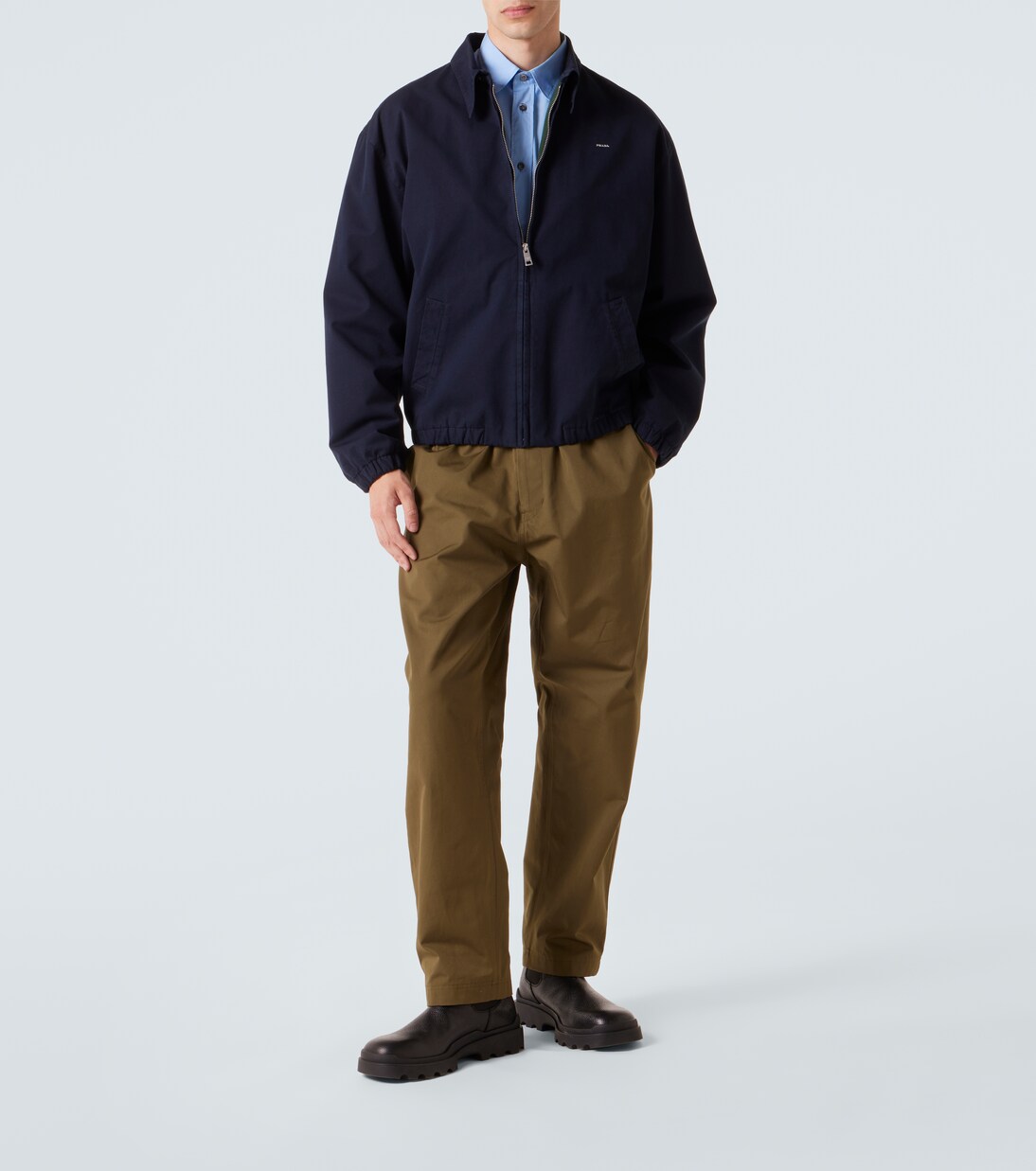 Logo cotton blouson jacket | Prada