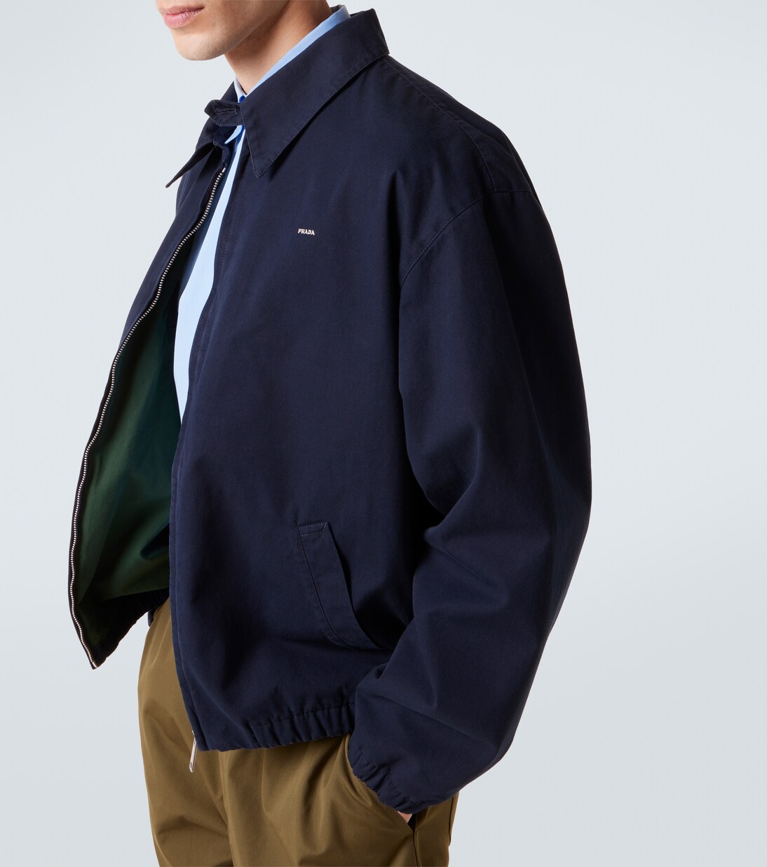Logo cotton blouson jacket | Prada