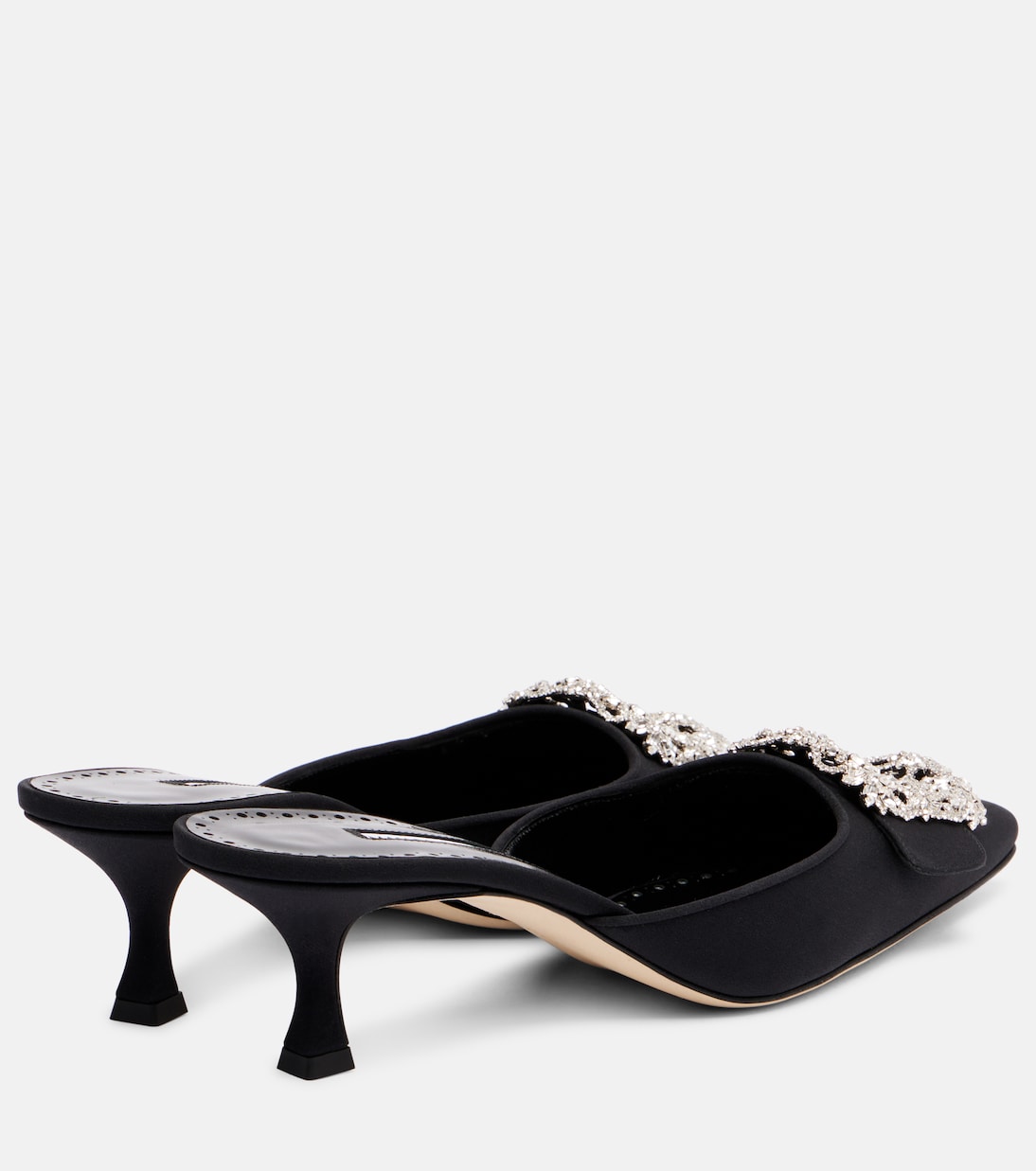 Maysale Jewel 50 crêpe de chine mules | Manolo Blahnik