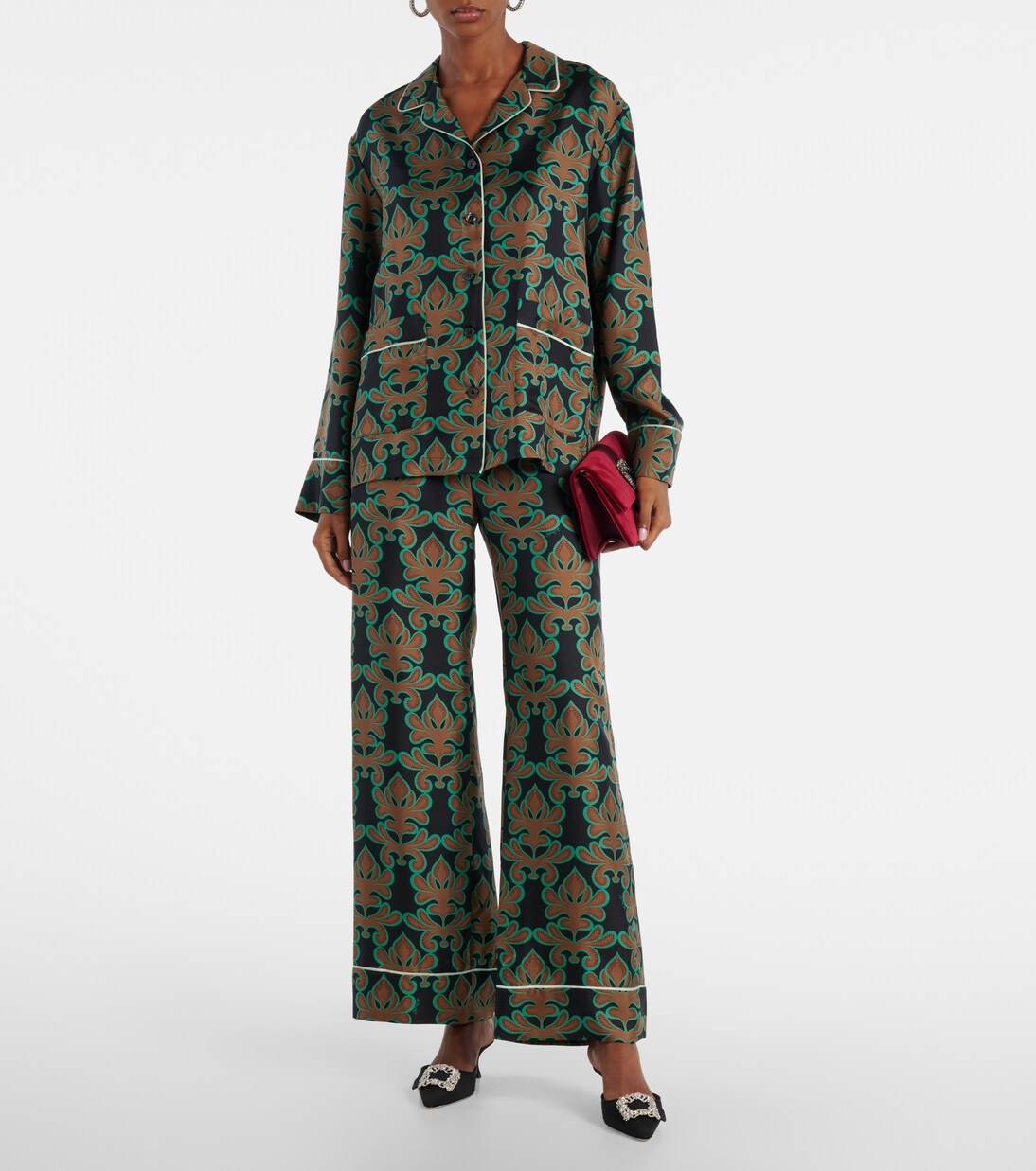 Maysale Jewel 50 crêpe de chine mules | Manolo Blahnik