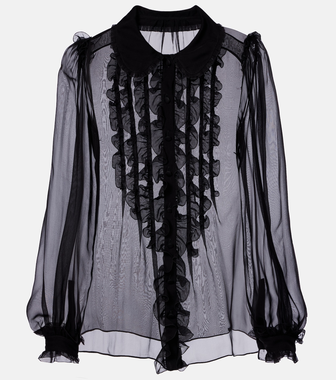 Ruffled sheer silk blouse | Dolce&Gabbana