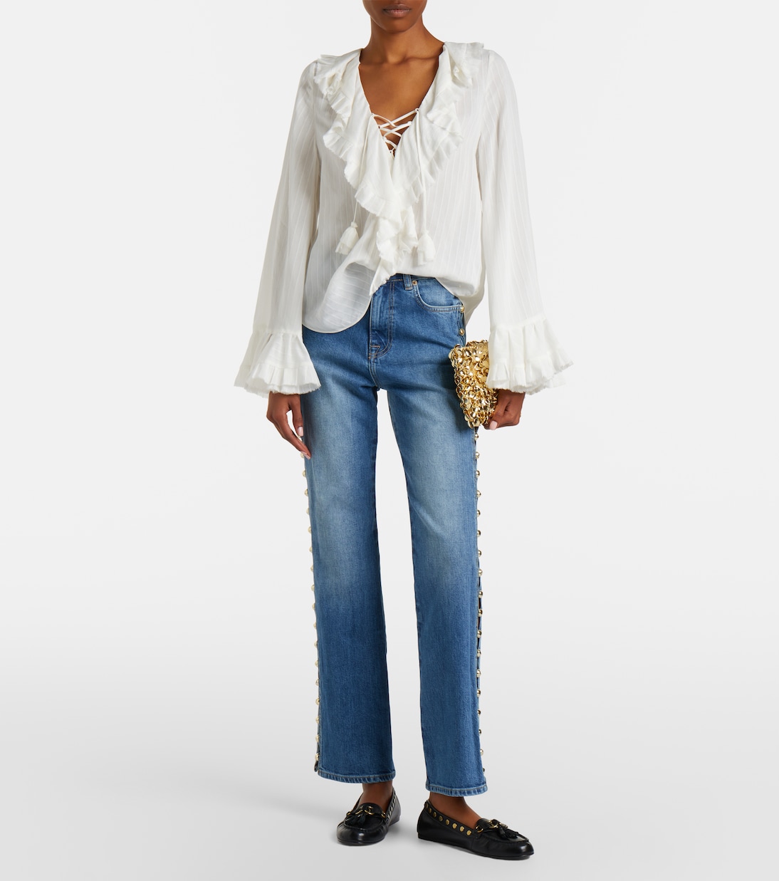 Amelia studded straight jeans | Simkhai