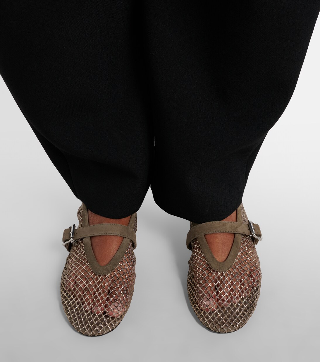 Verzierte Ballerinas mit Veloursleder | Alaïa