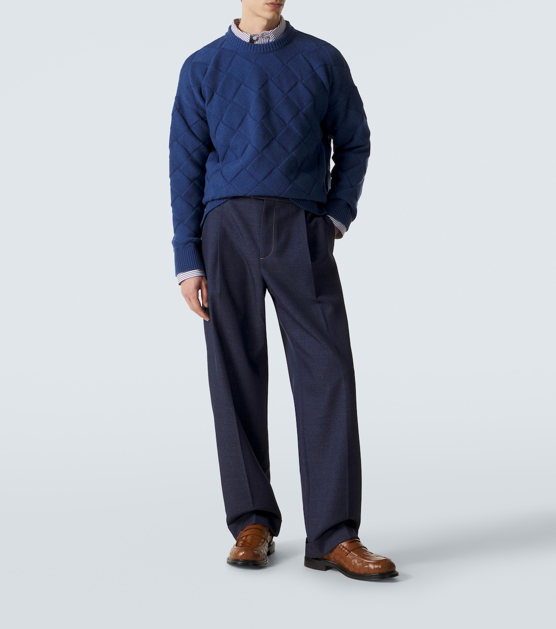 James Intrecciato leather penny loafers | Bottega Veneta