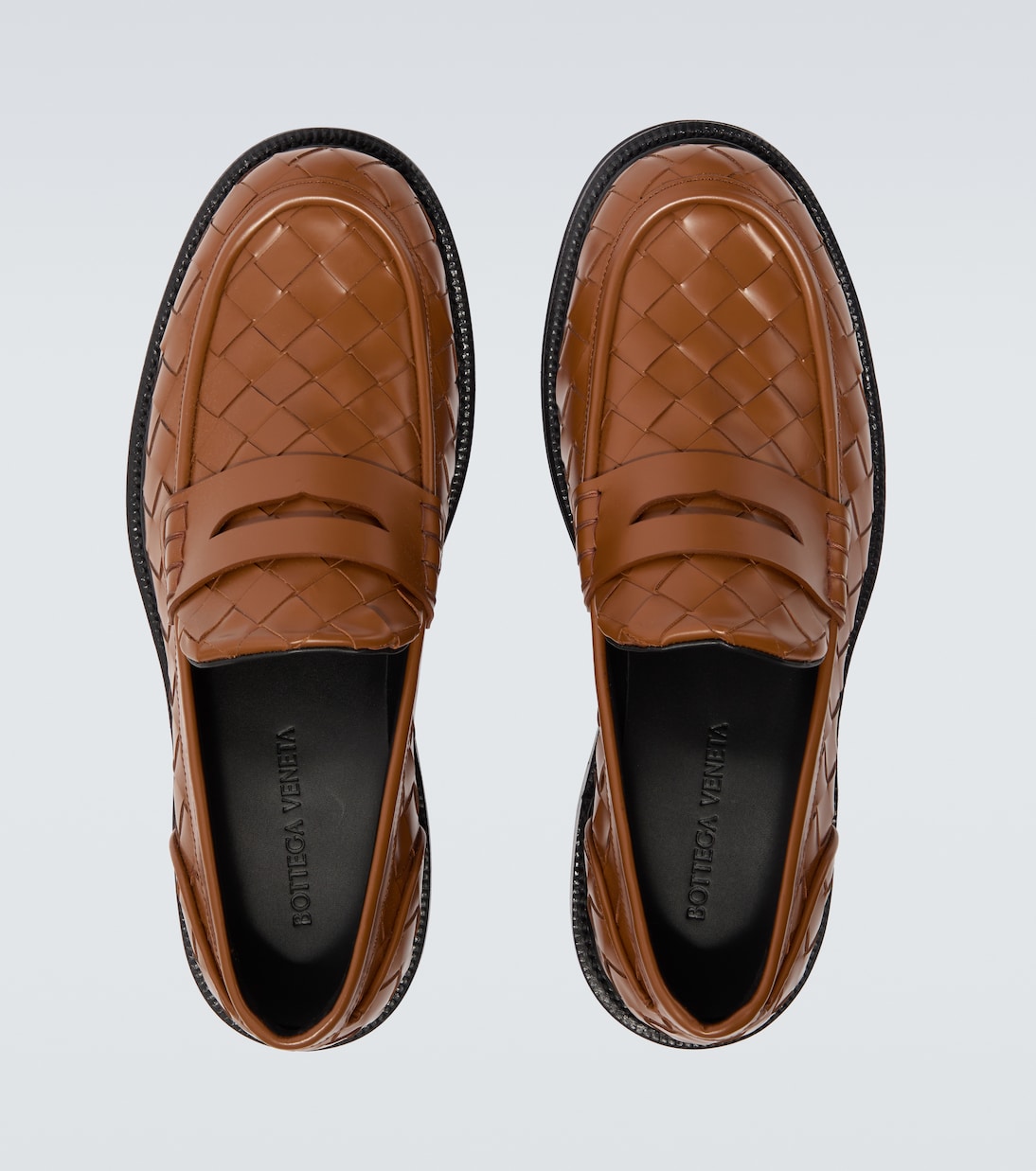 James Intrecciato leather penny loafers | Bottega Veneta