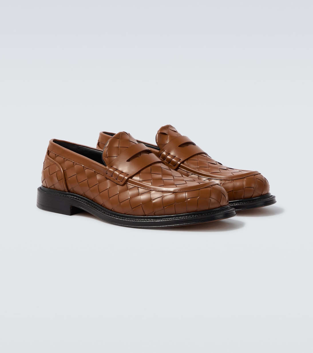 James Intrecciato leather penny loafers | Bottega Veneta