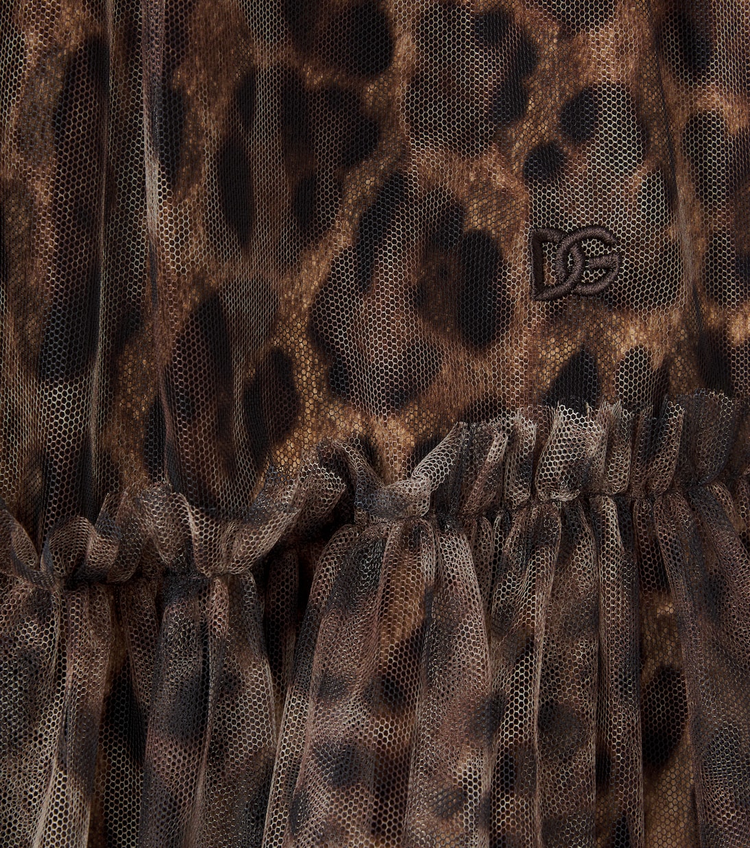 Leopard-print ruffled tulle dress | Dolce&Gabbana Kids