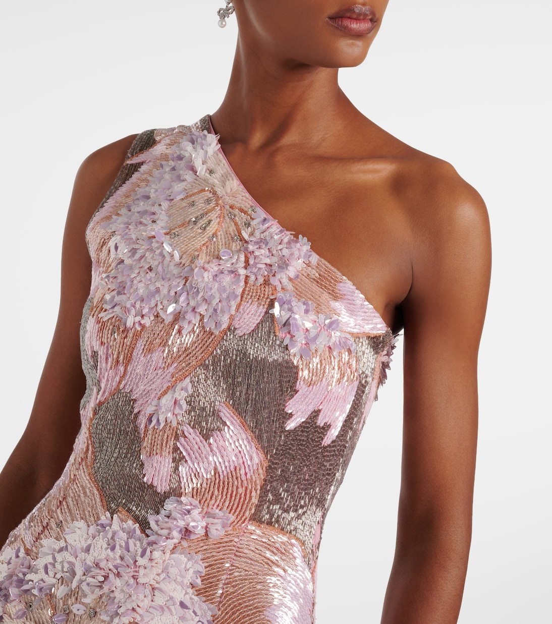 Embellished one-shoulder gown | Là Fuori