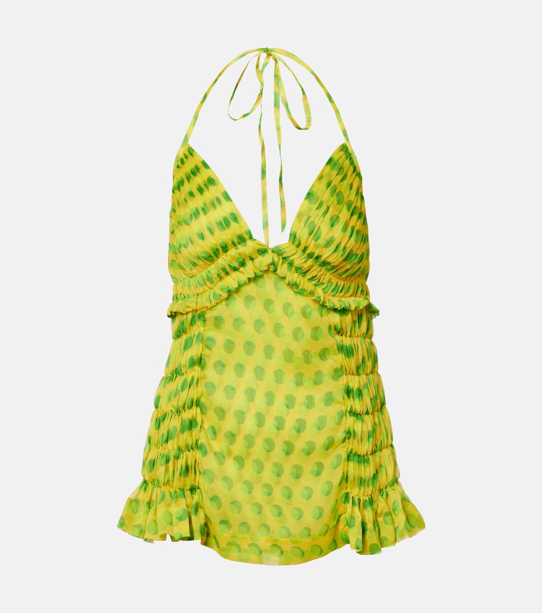 Polka-dot halterneck silk top | Dries Van Noten