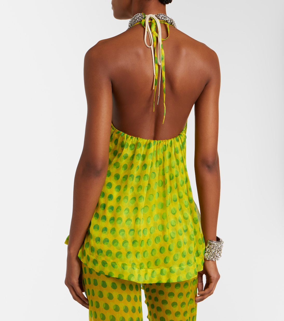 Polka-dot halterneck silk top | Dries Van Noten