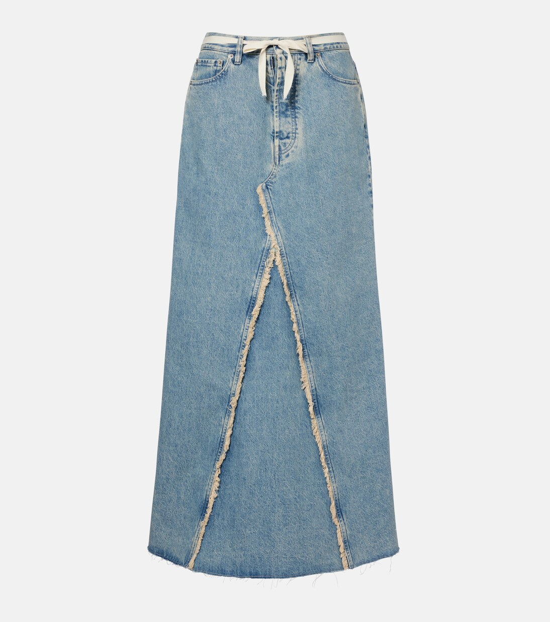 Frayed denim maxi skirt | Maison Margiela