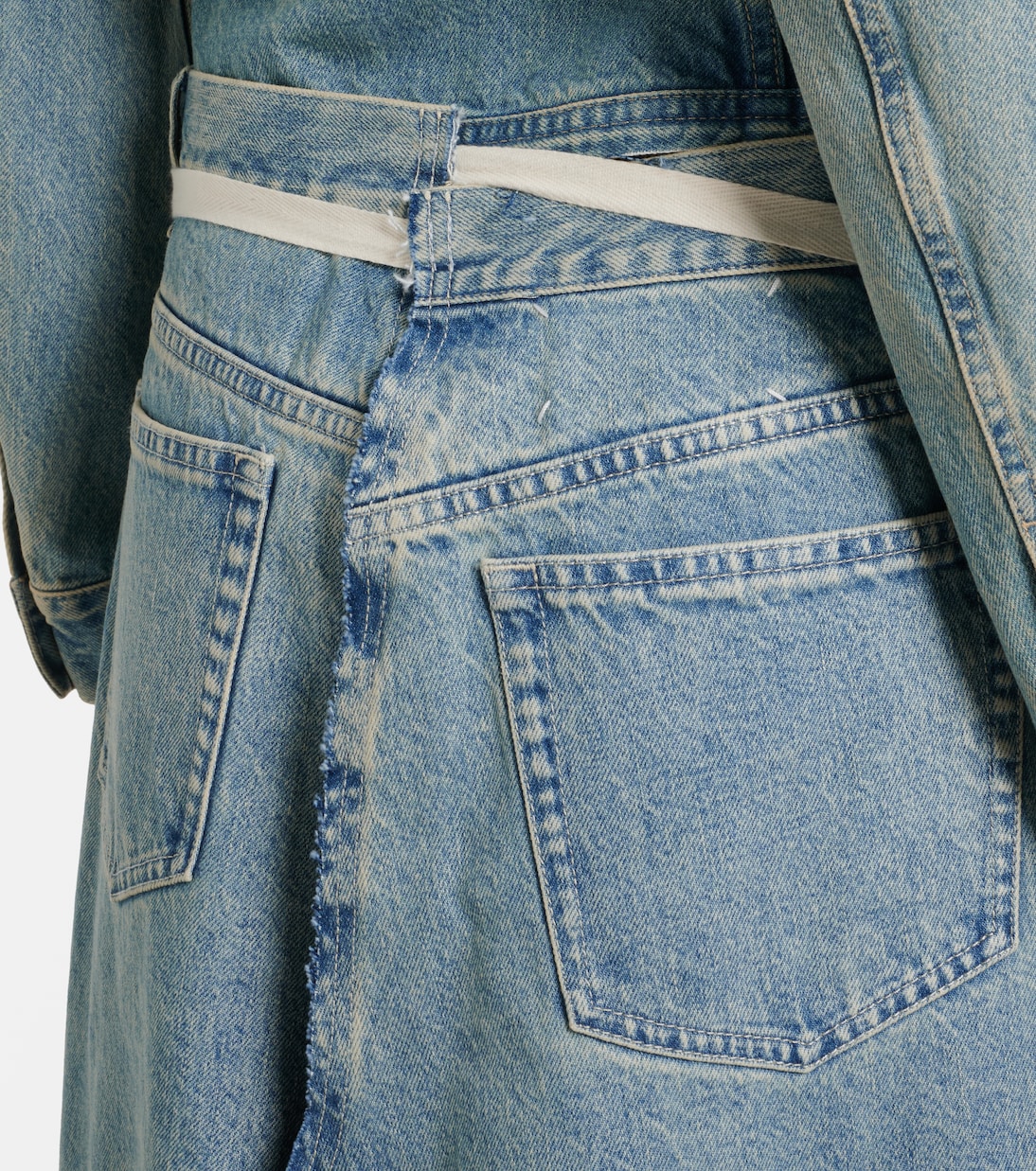 Frayed denim maxi skirt | Maison Margiela