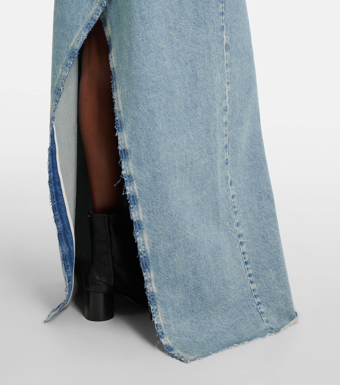 Frayed denim maxi skirt | Maison Margiela