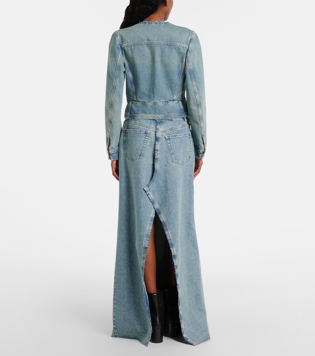 Frayed denim maxi skirt | Maison Margiela