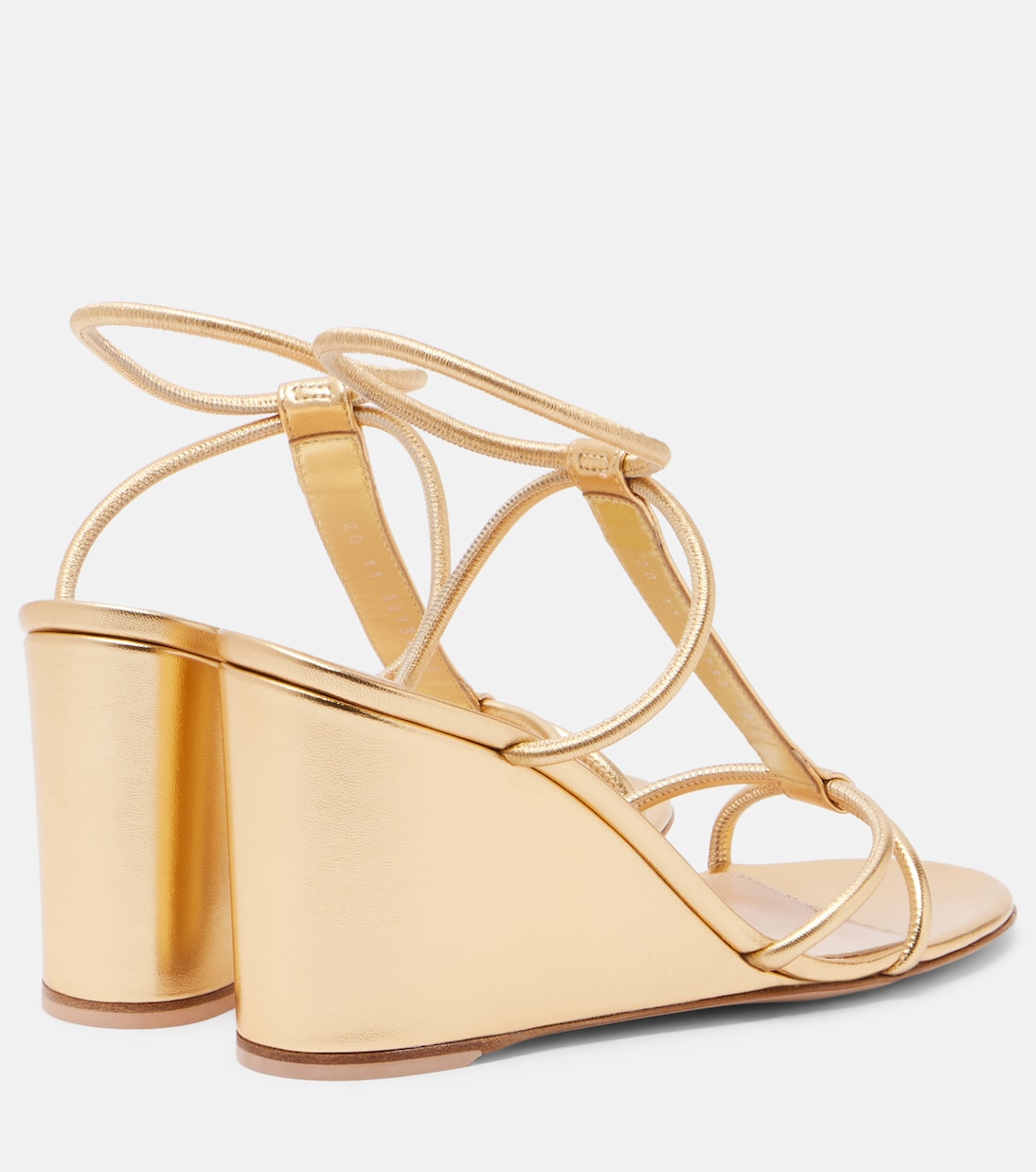 Metallic leather wedge sandals | Gianvito Rossi