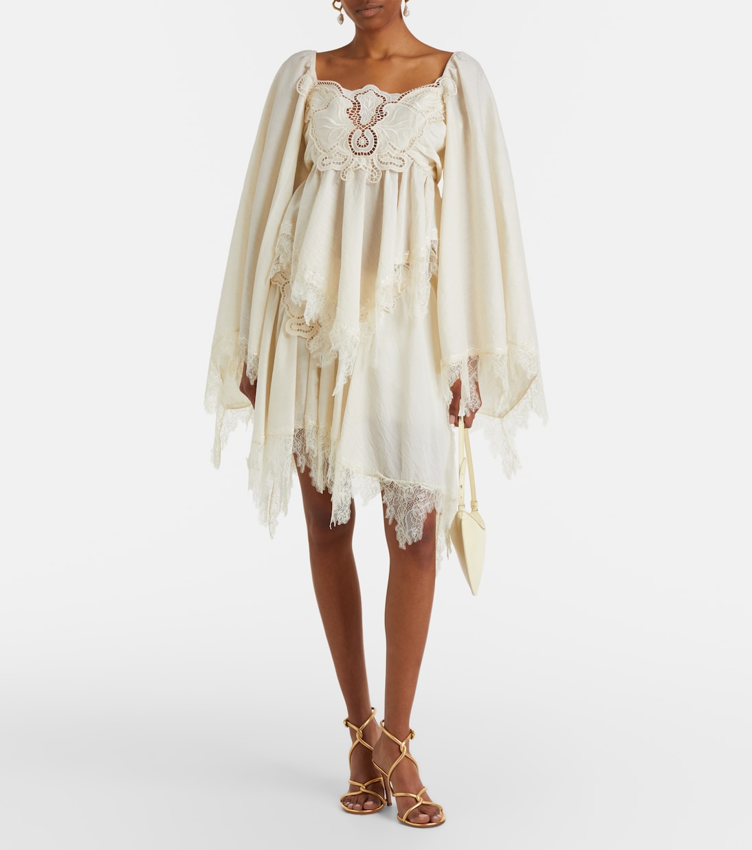 Embroidered lace-trimmed miniskirt | Blumarine