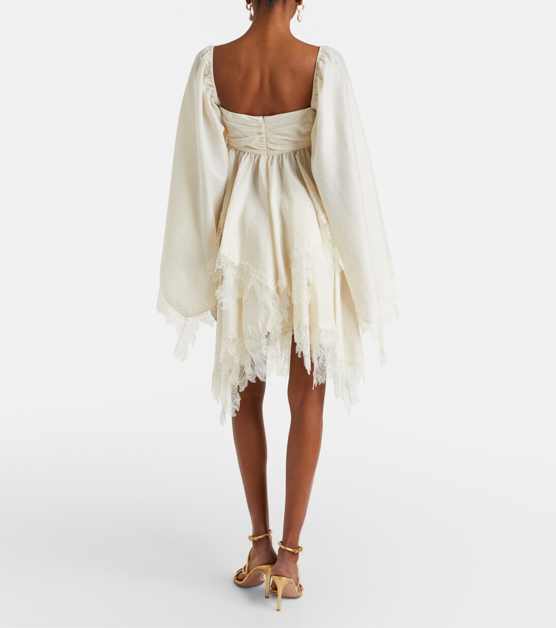 Embroidered lace-trimmed miniskirt | Blumarine