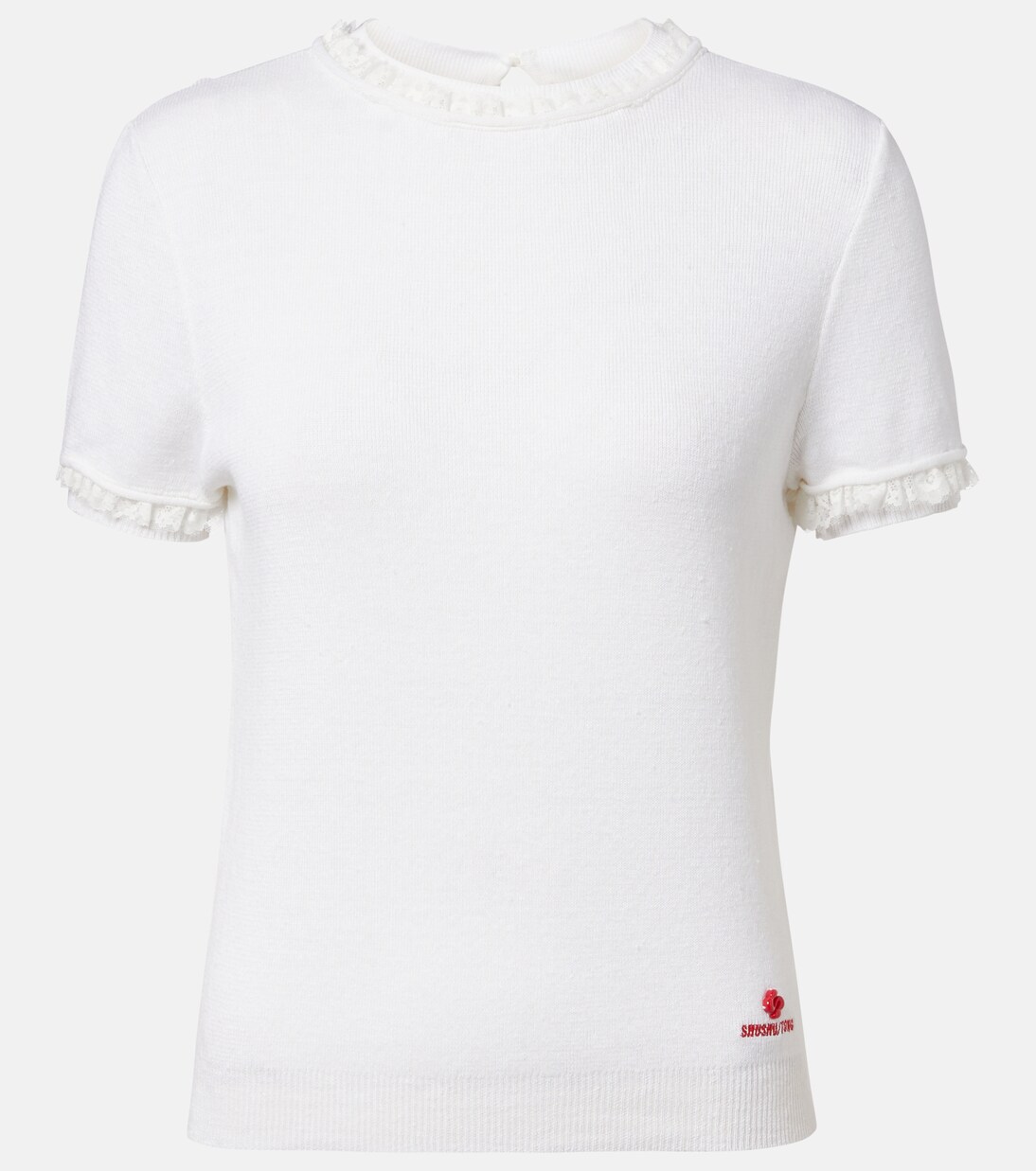 Lace-trimmed linen top | Shushu/Tong