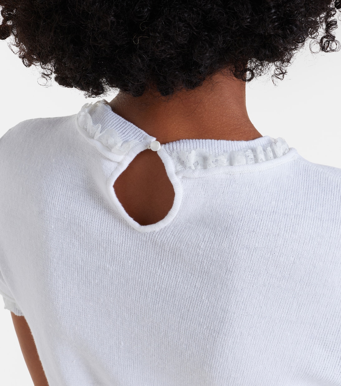 Lace-trimmed linen top | Shushu/Tong