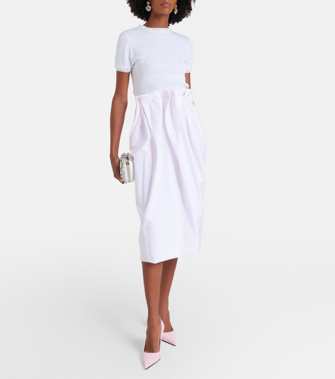 Lace-trimmed linen top | Shushu/Tong